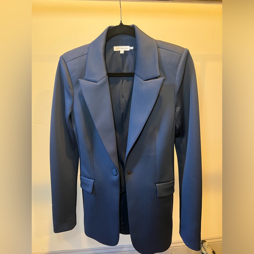 Good‎ American Women’s Disco Scuba Sculpted Navy Blazer